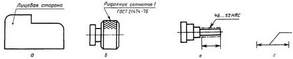 Линию-выноску, пересекающую контур изображения и не отводимую от какой-либо линии, заканчивают точкой (черт. 1а). Линию-выноску, отводимую от линий видимого и невидимого контура, а также от линий, обозначающих поверхности, заканчивают стрелкой