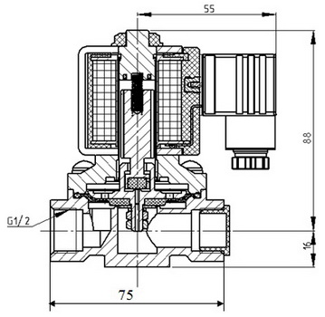 Клапан электромагнитный DN 15 Pp 1,6 МПа ВИЛН.492172.039 (КЭМН-15)