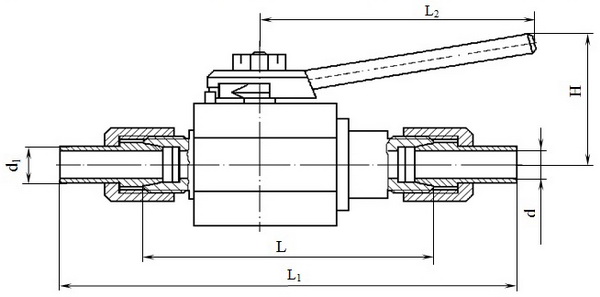 Кран шаровой DN 6, 10, 15, 20, 25; PN 16 МПа ПЗ.39113 (11с38п, 11лс38п, 11нж38п)