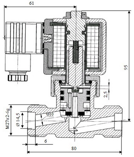 Клапан электромагнитный DN 10 ВИЛН.492171.002