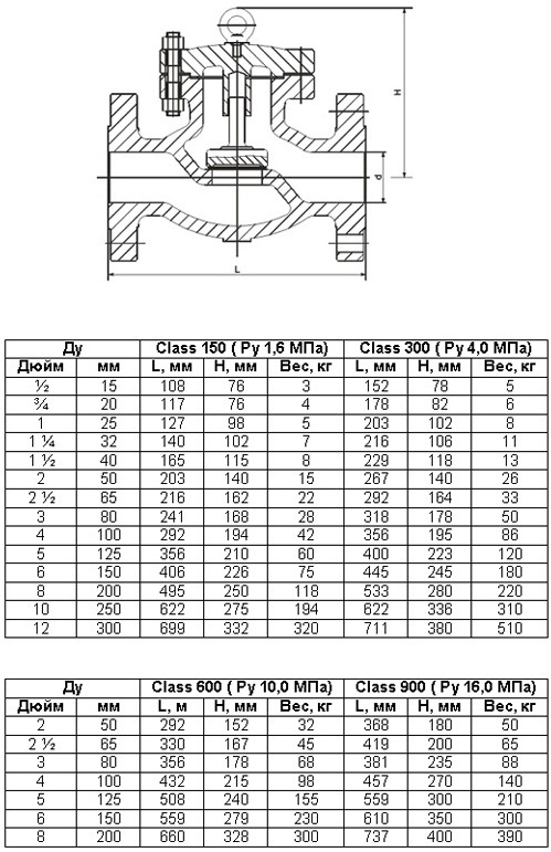 Обратные подъемные клапаны ANSI Class 150 - 900 ibs