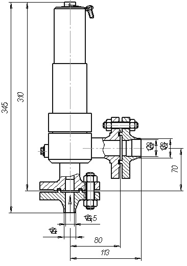 Клапан предохранительный DN 15, PN, кгс/см2 16, № чертежа ЦКБ Р53501