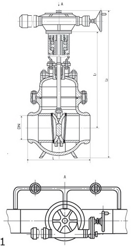 Задвижки клиновые с выдвижным шпинделем ИА 11124-300 ТУ 26-07-1182-77