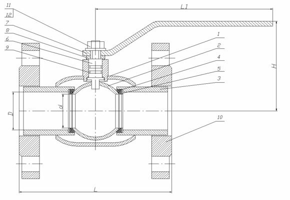 Кран шаровой фланцевый (стандартнопроходной) DN 10 - 300мм, PN 1,6 - 4,0 МПа