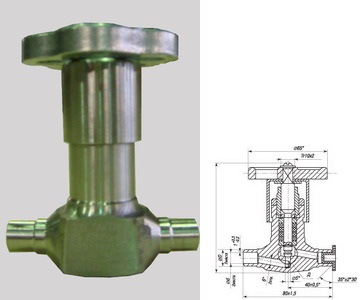 Клапан запорный сальниковый для АЭС, DN 10, DN 15, PN 25-200
