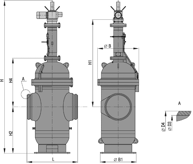 С электроприводом и ручным управлением - DN 300 - 1200 мм, РN 6.3 - 15.0 МПа
