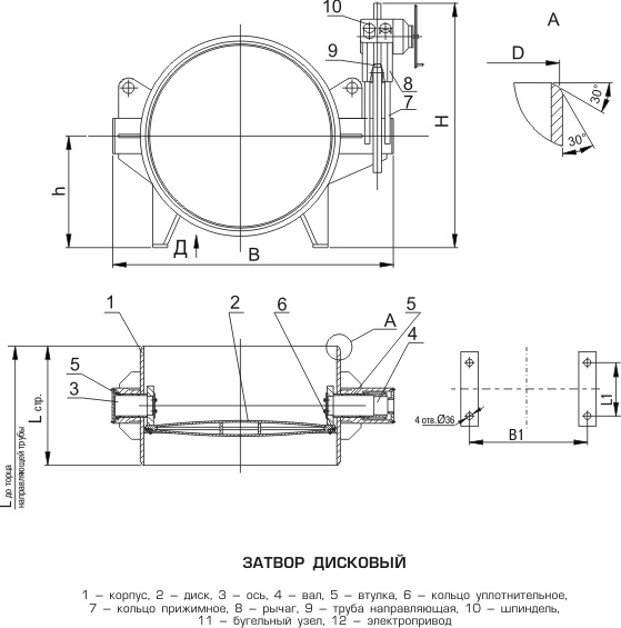 Затворы дисквые PN 2.5 МПа