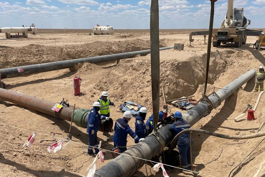 АО «КазТрансОйл» установило трубопроводную арматуру на участке нефтепровода «Кумколь-Каракоин»