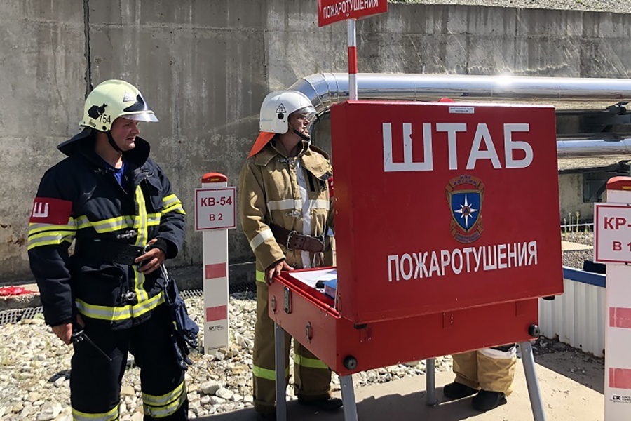 На перевалочном комплексе «Шесхарис» состоялось плановое пожарно-тактическое учение по тушению условного пожара
