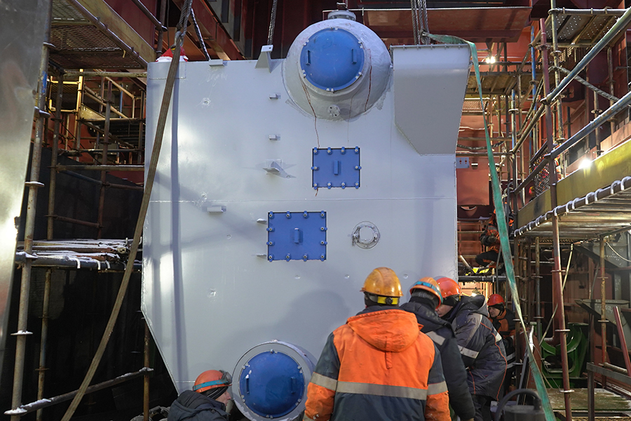 АО &laquo;Балтийский завод&raquo; установило на строящийся ледокол &laquo;Ленинград&raquo; котельные агрегаты вспомогательной котельной установки