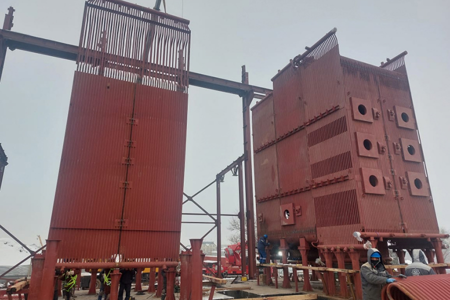 В на объекте Казахстане осуществляется монтаж второго высокоэффективного котла производства ООО &laquo;ЭСД-БиКЗ&raquo;