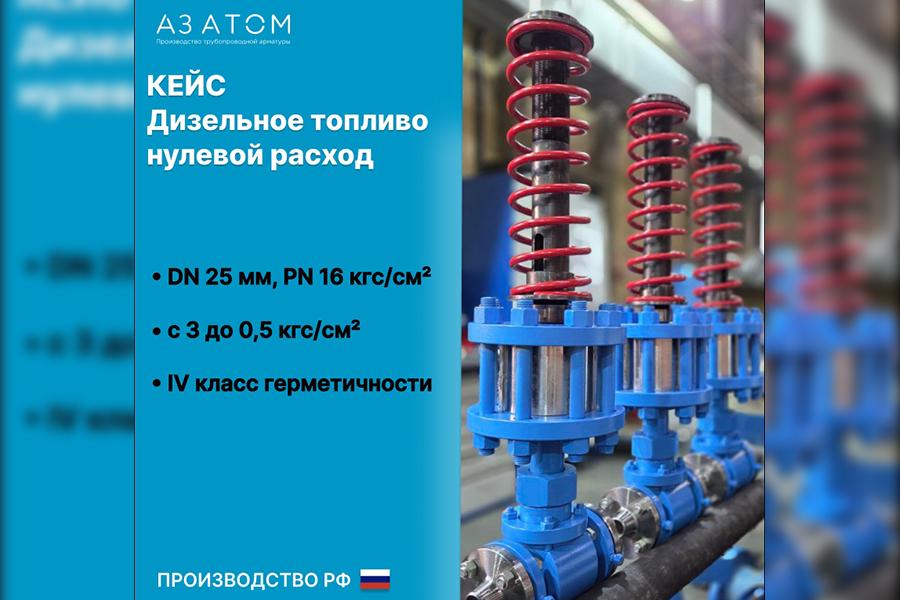 Компания «АЗ АТОМ» поставила в адрес заказчика регуляторы давления ATLANT PR 250