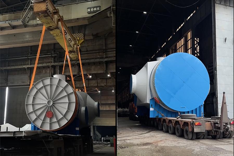 Завод «Волгограднефтемаш» изготовил крупногабаритный теплообменник диаметром около 6 метров