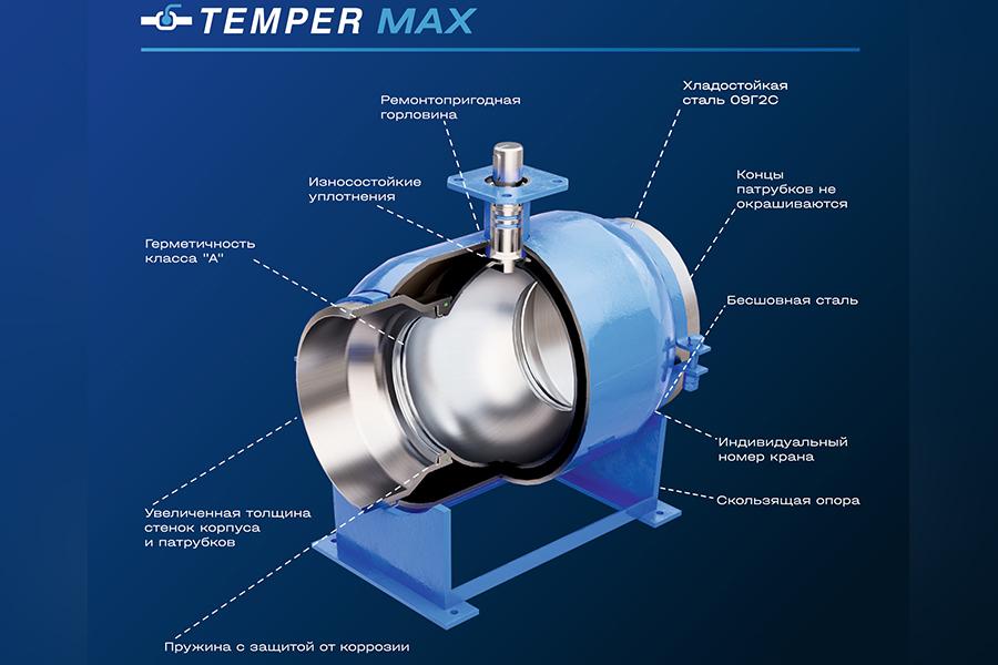 Завод «ТЕМПЕР» представил новую серию стальных шаровых кранов МАХ