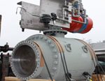 MOGAS изготовил самый большой в мире поворотный регулирующий шаровой кран