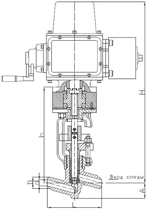 Клапан запорный серии КЗ 104 (105) с маховиком, Ду 32-65 мм