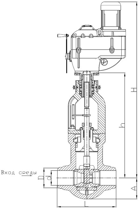 Клапан регулирующий серии РК 112 с электроприводом ПЭМ-В