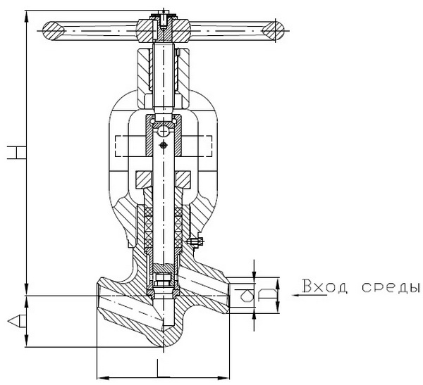 Клапан запорный серии КЗ 104 (105) с электроприводом ЭП-З-100,  Ду 20 мм 