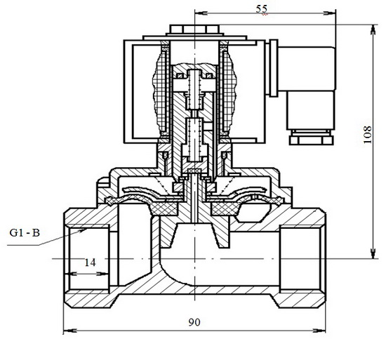 Клапан электромагнитный DN 25; Pp от 0,05 до 1,6 МПа ПЗ.26266-025 (15Б862бк)