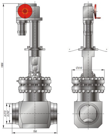 КР 250-00-000 КЛАПАН РЕГУЛИРУЮЩИЙ ДЛЯ АЭС с патрубками под приварку