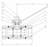 Кран шаровой муфтовый (полнопроходной) DN 10 - 300 мм, PN 1,6 - 4,0 МПа