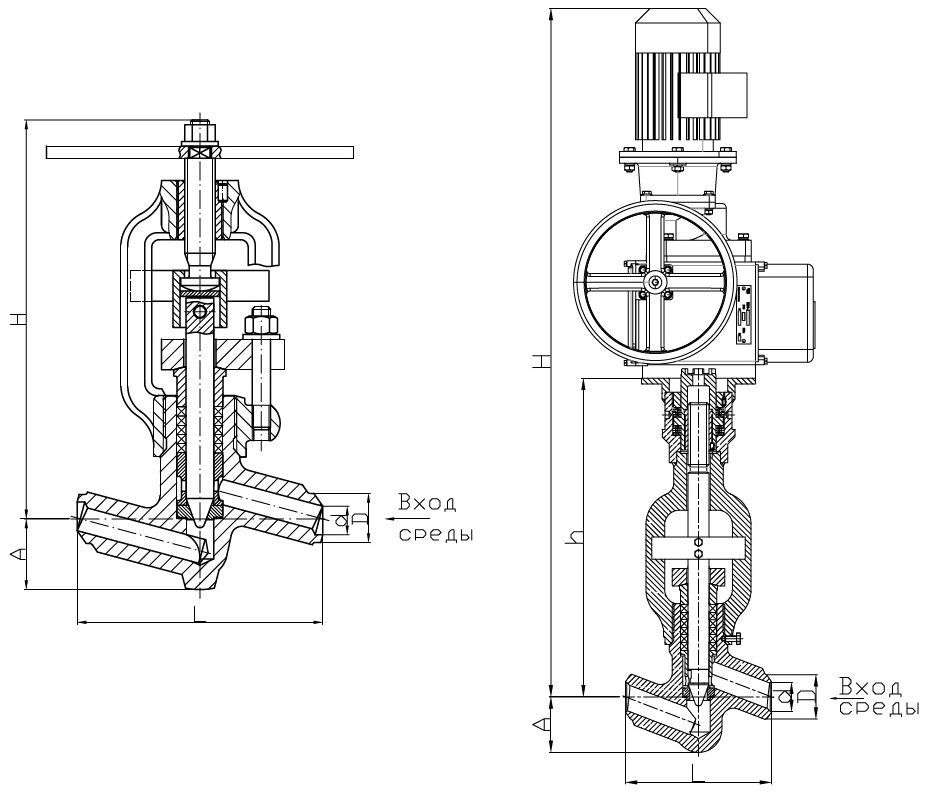 Клапаны запорно-регулирующие игольчатого типа Ду 10-65 мм серий КЗР 104, КЗР 105