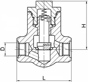 Клапан обратный по КПЛВ.494316.001 ТУ