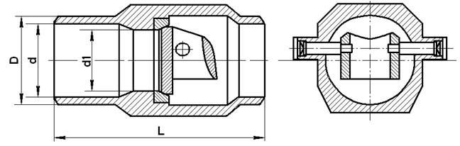 Затвор обратный по КПЛВ.494446.001 ТУ КПЛВ.494446.001, КПЛВ.494456.001, КПЛВ.494456.002