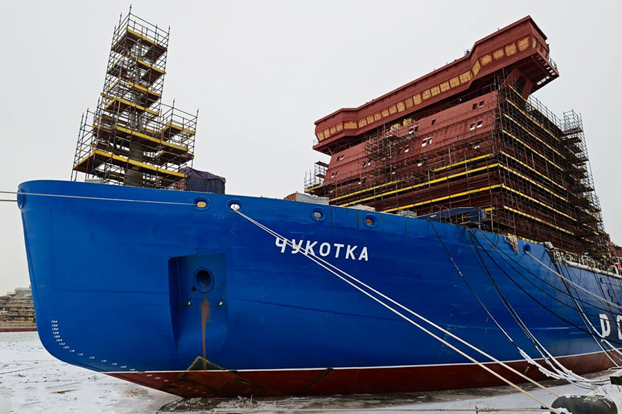 Балтийский завод ОСК продолжает строительство серийного атомного ледокола &laquo;Чукотка&raquo; проекта 22220
