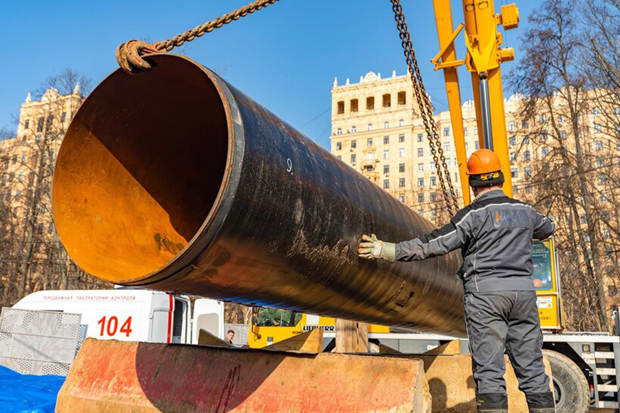 В Москве возводят 1,5-километровый газопровод высокого давления, проходящий через районы Хорошево-Мневники и Пресненский