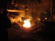 Финишная стадия слива горячего металла